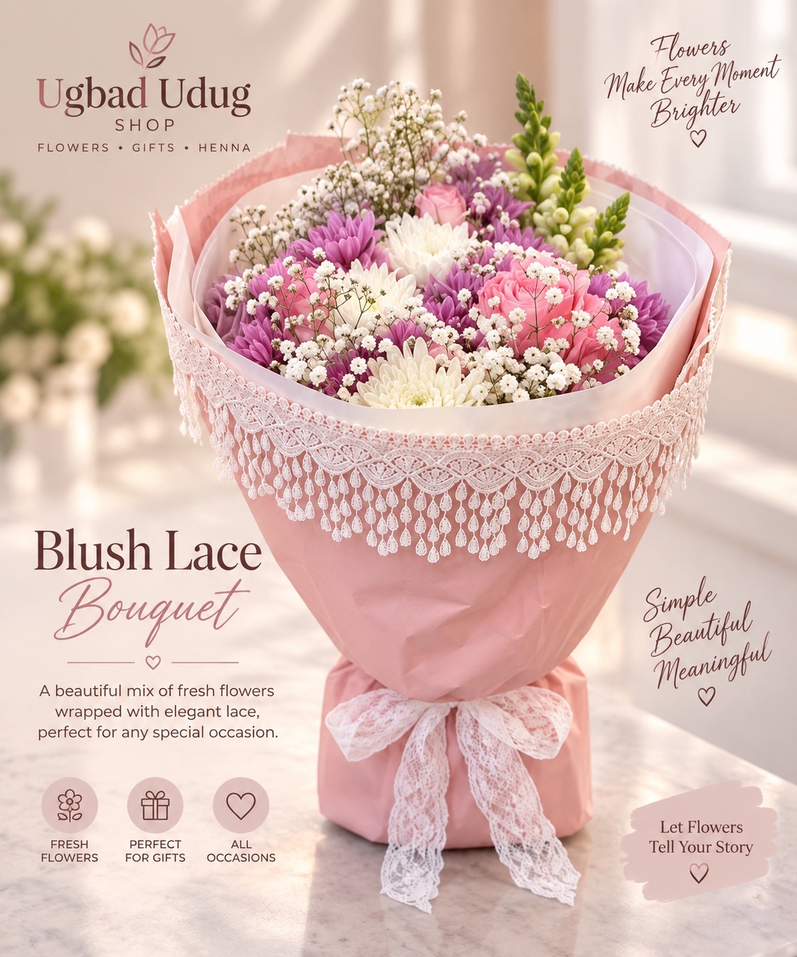 Blush Lace Bouguet